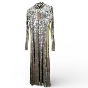 NWT We Are HAH Crushed Velvet Green Maxi Dress - Small